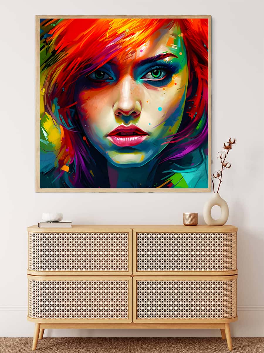 AB Diamond Painting - Portrait Farbexplosion - gedruckt in Ultra-HD - AB Diamond, Frau, Menschen, Neu eingetroffen, Quadratisch