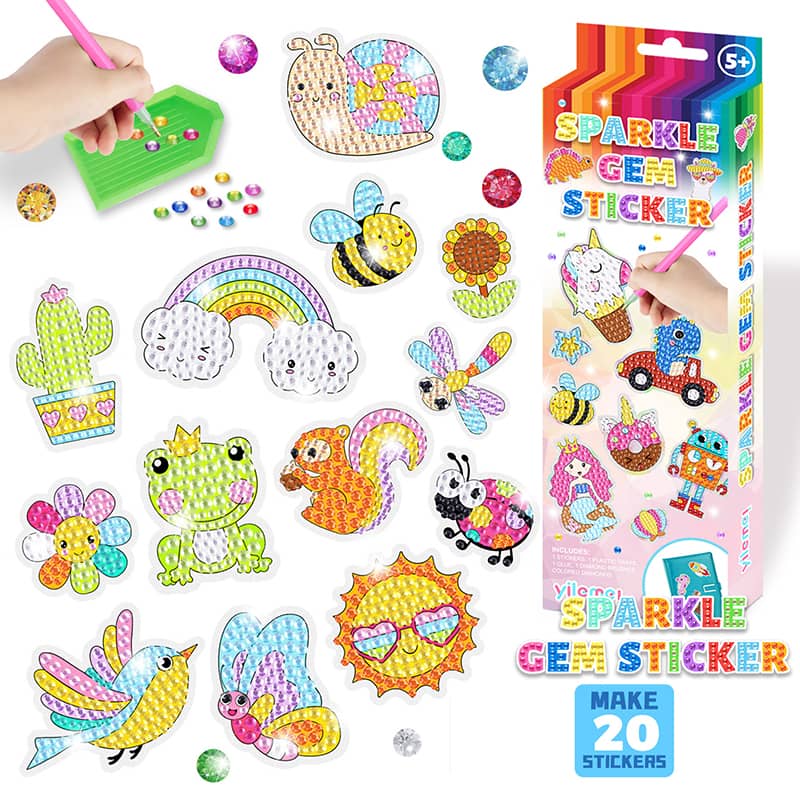 Diamond Painting Sticker - Happy, Set - gedruckt in Ultra-HD - sticker, zubehör