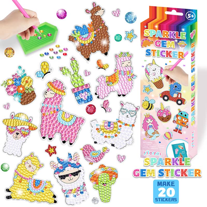 Diamond Painting Sticker - Lama, Set - gedruckt in Ultra-HD - sticker, zubehör