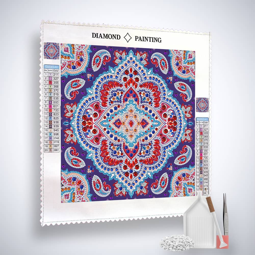 Diamond Painting Nachtleuchtend - Mustermandala - gedruckt in Ultra-HD - Mandala, Nachtleuchtend, quadratisch