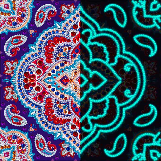 Diamond Painting Nachtleuchtend - Mustermandala - gedruckt in Ultra-HD - Mandala, Nachtleuchtend, quadratisch
