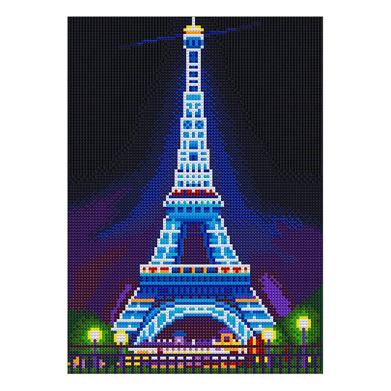 Diamond Painting Nachtleuchtend - Leuchtender Eifelturm - gedruckt in Ultra-HD - Eifelturm, Nachtleuchtend, Paris, Sehenswürdigkeiten, Vertikal