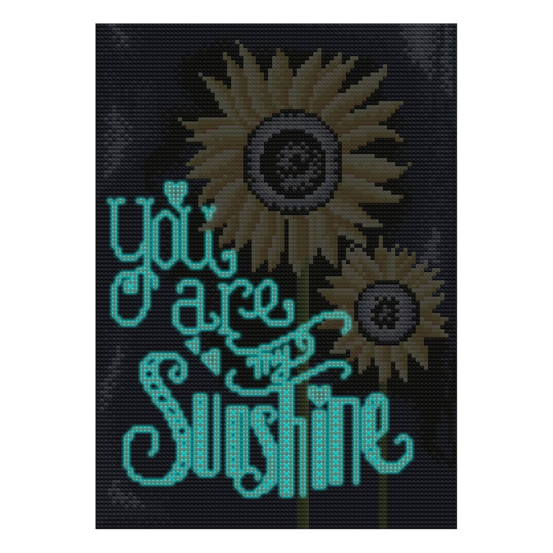 Diamond Painting Nachtleuchtend - You are my Sunshine, Sonnenblumen - gedruckt in Ultra-HD - Blumen, Nachtleuchtend, Sonnenblume, Sprüche, Vertikal