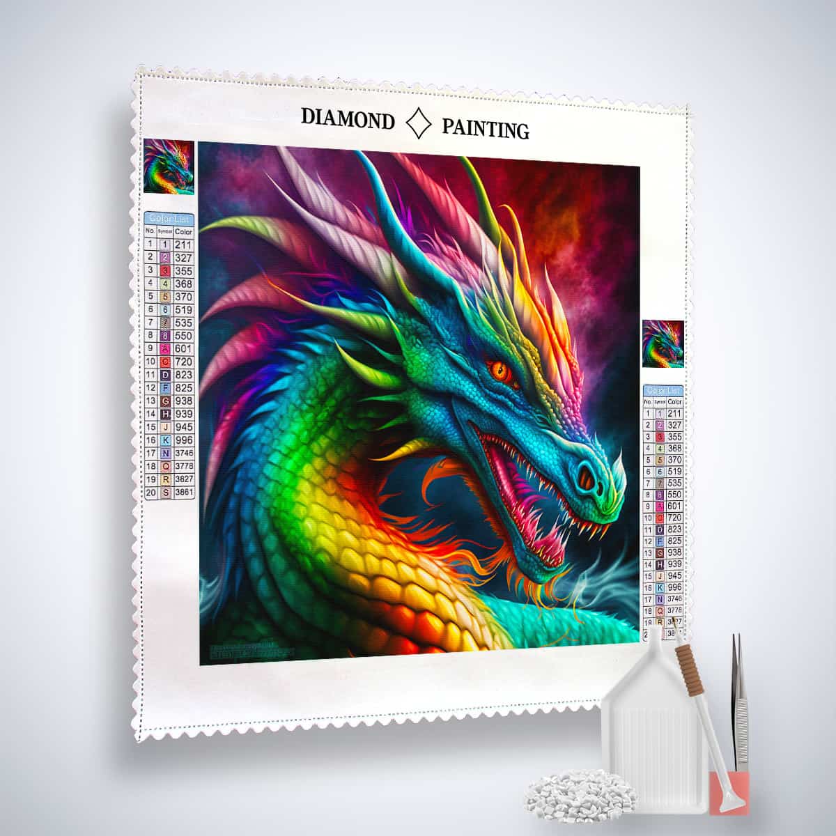 Diamond Painting - Eisschwingen - gedruckt in Ultra-HD - Drachen, Fantasy, Neu eingetroffen, Quadratisch