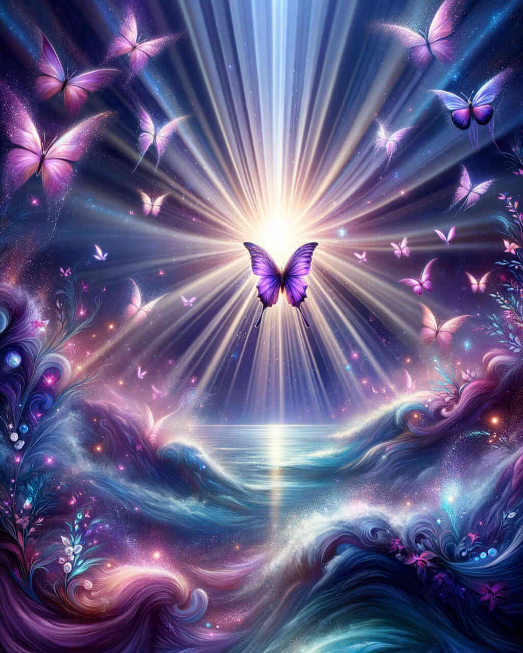 Diamond Painting - Lila Schmetterling