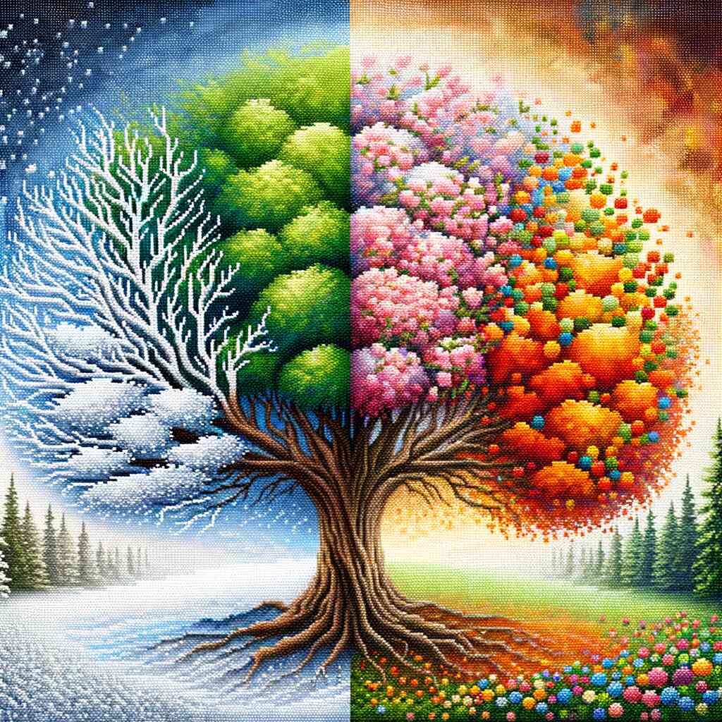 Diamond Painting - Winter, Sommer, Frühling und Herbst