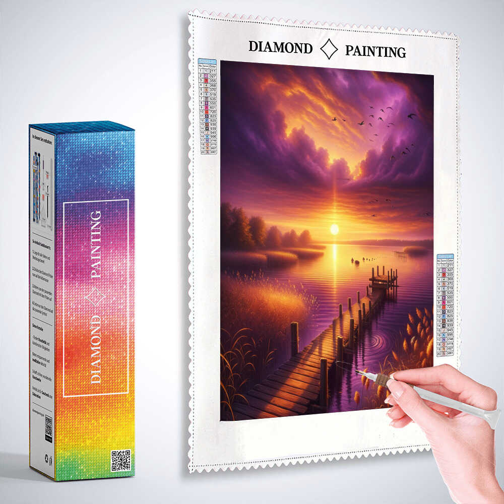 Diamond Painting - Sonnenuntergang am See