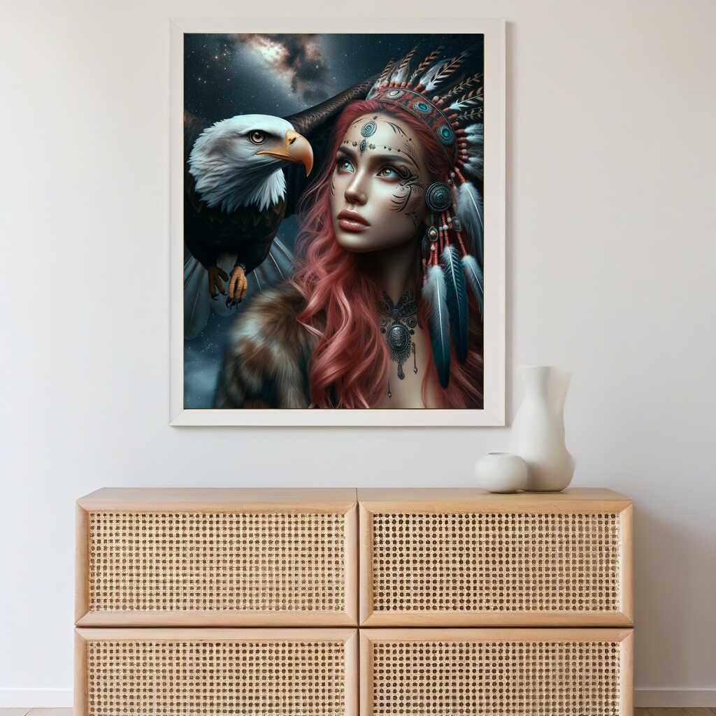 Diamond Painting - Adler und Frau