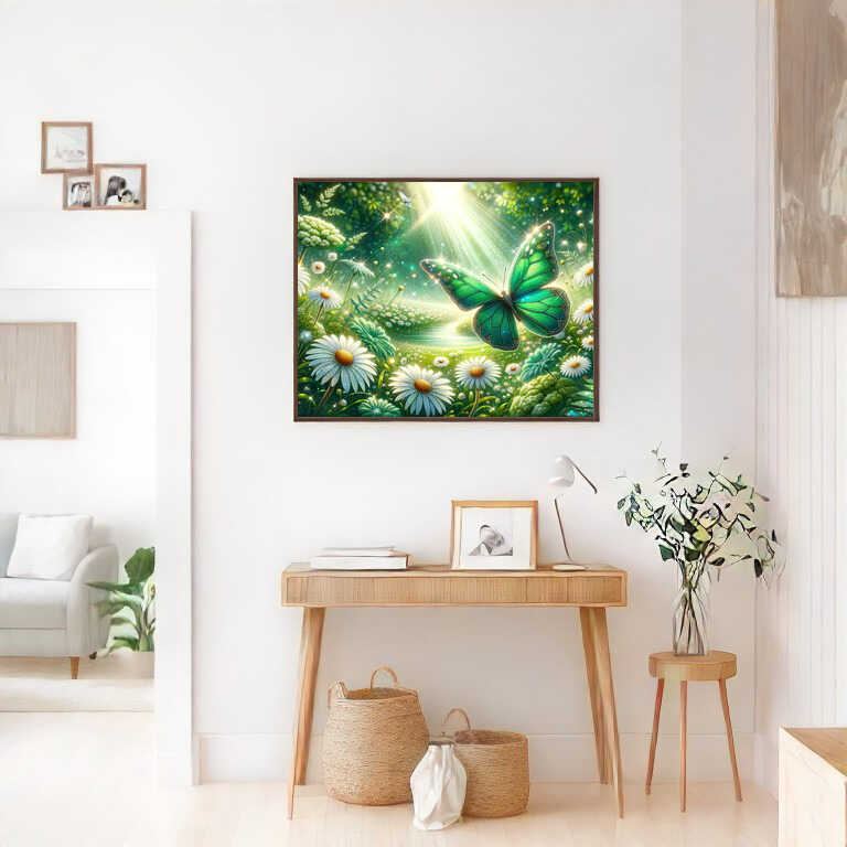 Diamond Painting - Margerithenwiese, Schmetterling