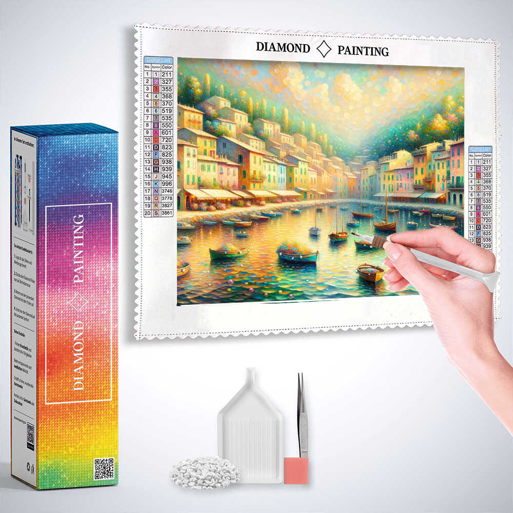 Diamond Painting - Ein Hafen voller Boote