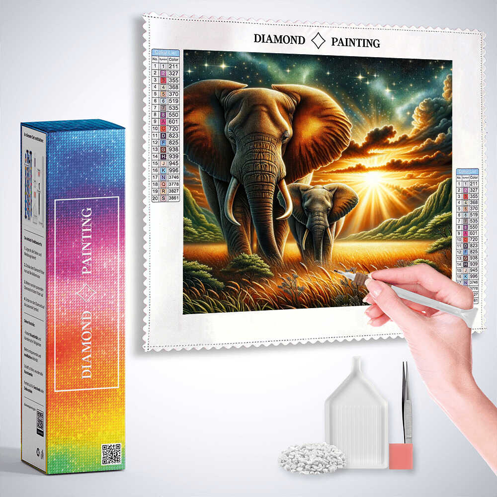 Diamond Painting - Elefantenpaar Afrika