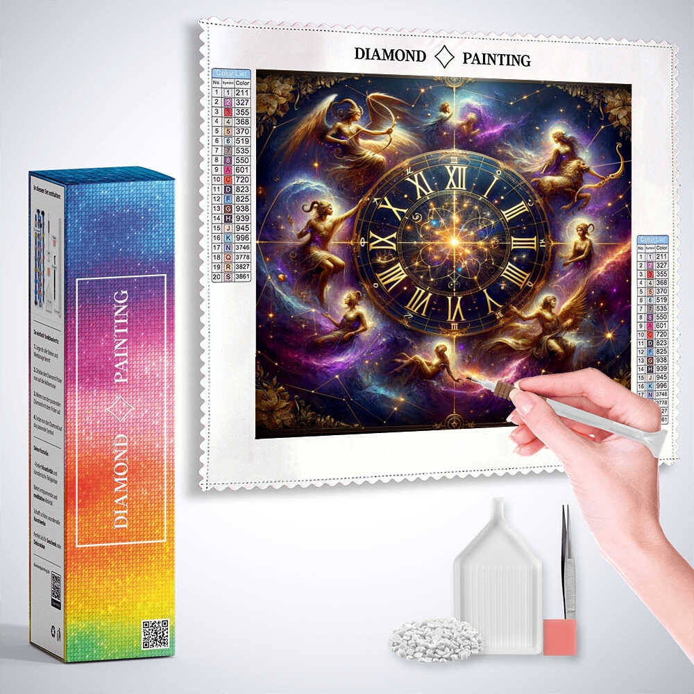 Diamond Painting - Sternzeichen Uhr
