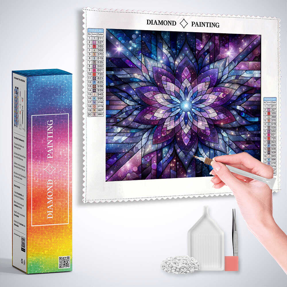 Diamond Painting - Lila Blume, Mosaik