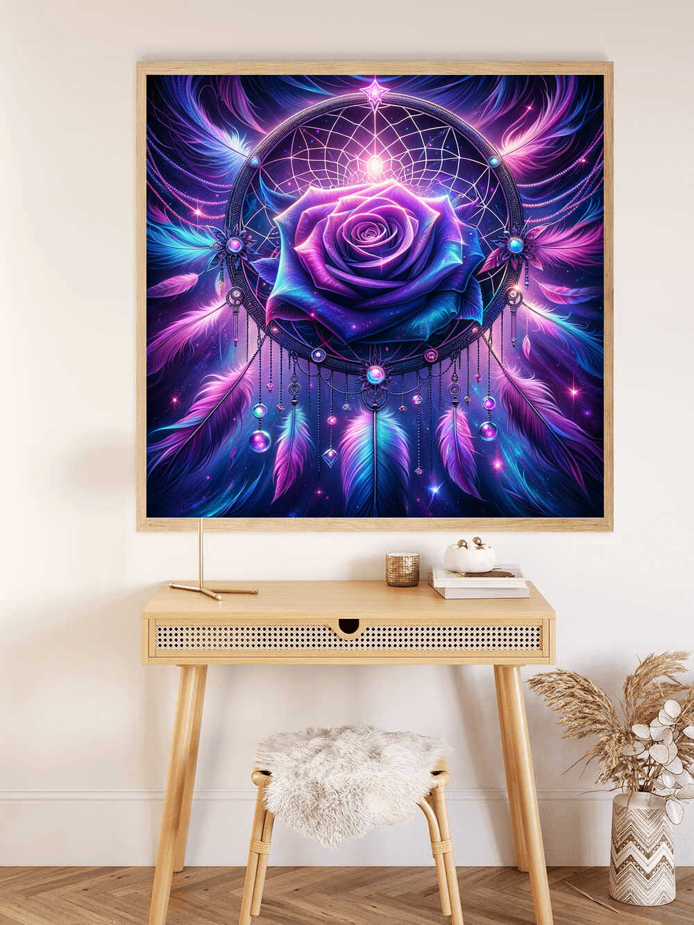 Diamond Painting - Traumfänger Rose in Lila
