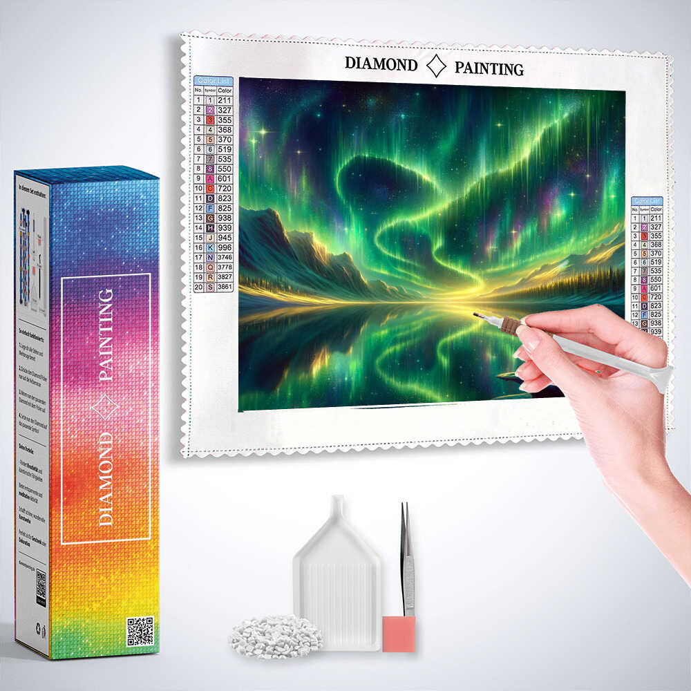 Diamond Painting - Polarlichter in Grün