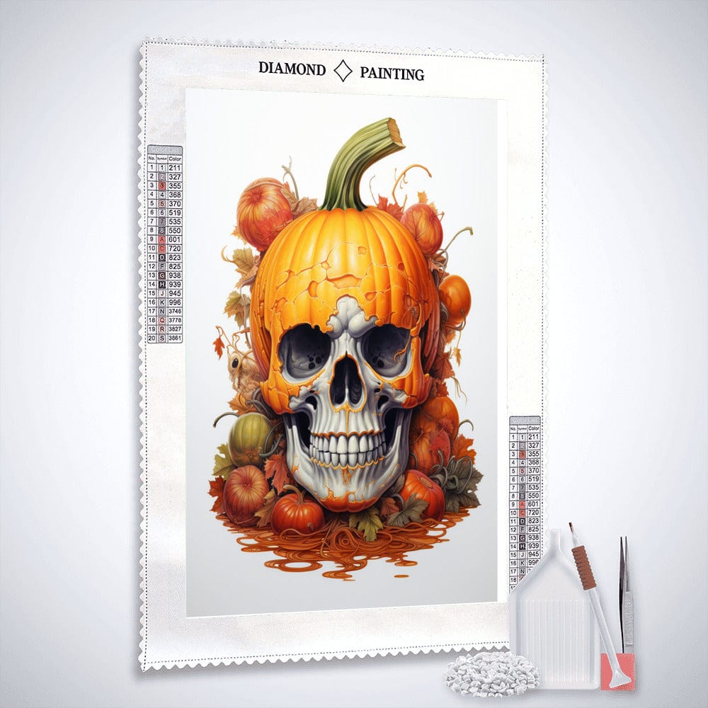 Diamond Painting - Totenkopf, Kürbis