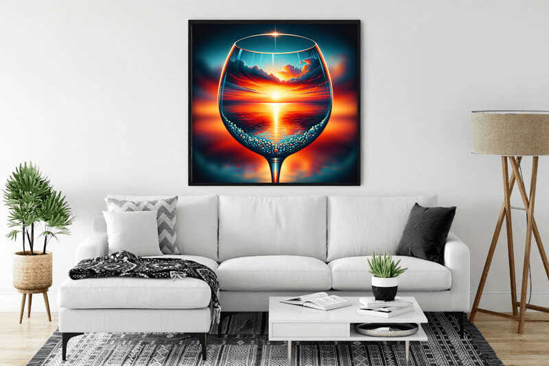 Diamond Painting - Sonnenuntergang durch Gläser