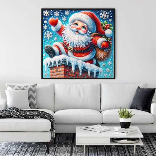 Diamond Painting - Weihnachtsmann Schornstein