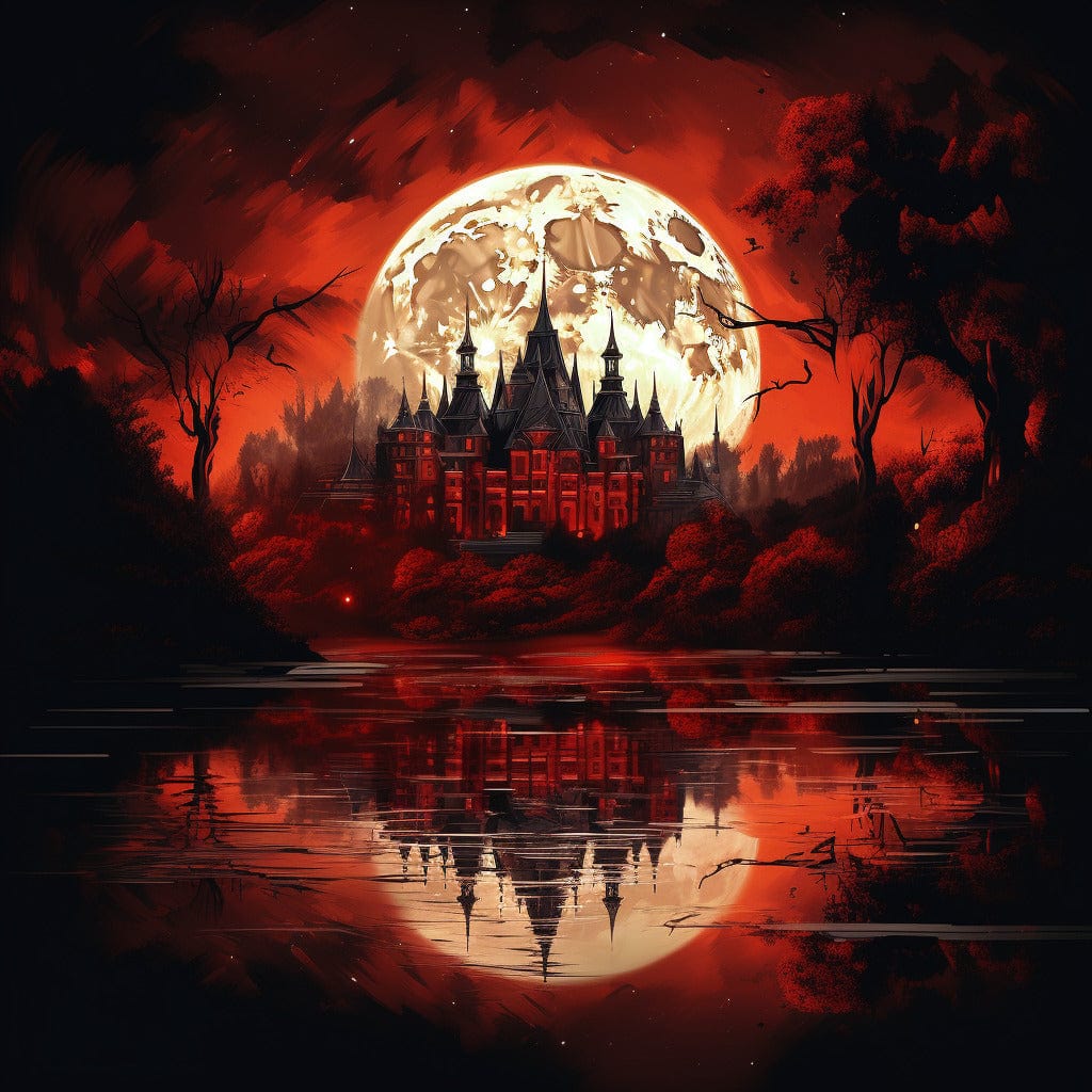 Diamond Painting - Burg im Vollmond