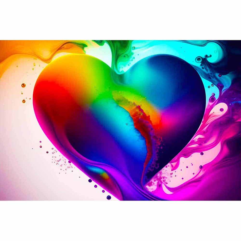 Diamond Painting - Farbwolke, Herz - gedruckt in Ultra-HD - Abstrakt, Herz, Horizontal, Liebe