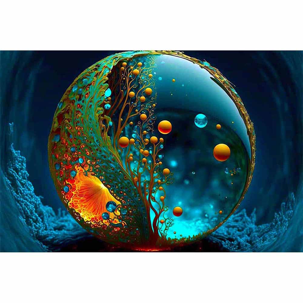 Diamond Painting - Tropfen Welt - gedruckt in Ultra-HD - Abstrakt, Horizontal, Neu eingetroffen