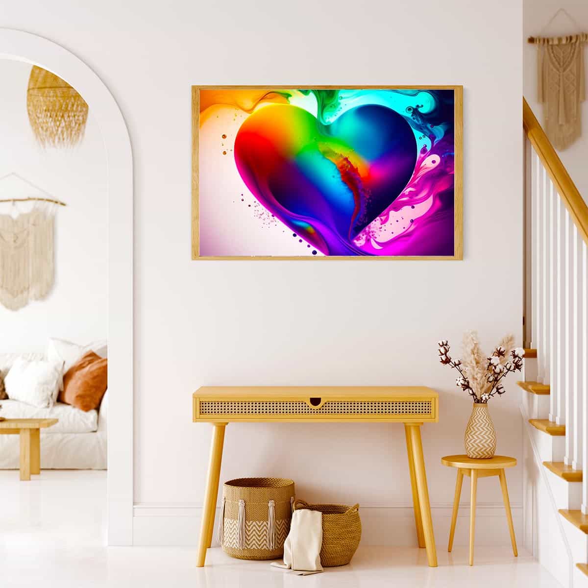 Diamond Painting - Farbwolke, Herz - gedruckt in Ultra-HD - Abstrakt, Herz, Horizontal, Liebe