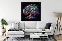 Diamond Painting - Lebensbaum, Bunt - gedruckt in Ultra-HD - Baum, bestseller, Landschaft, Quadratisch, startbestseller, trendbilder