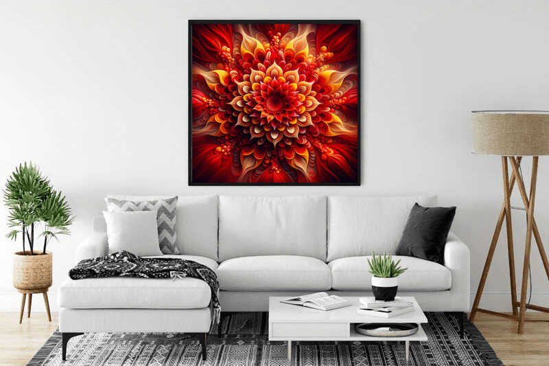 Diamond Painting - Mandala rote Blume