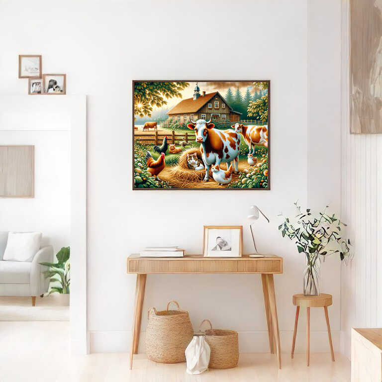 Diamond Painting - Kühe auf dem Bauernhof