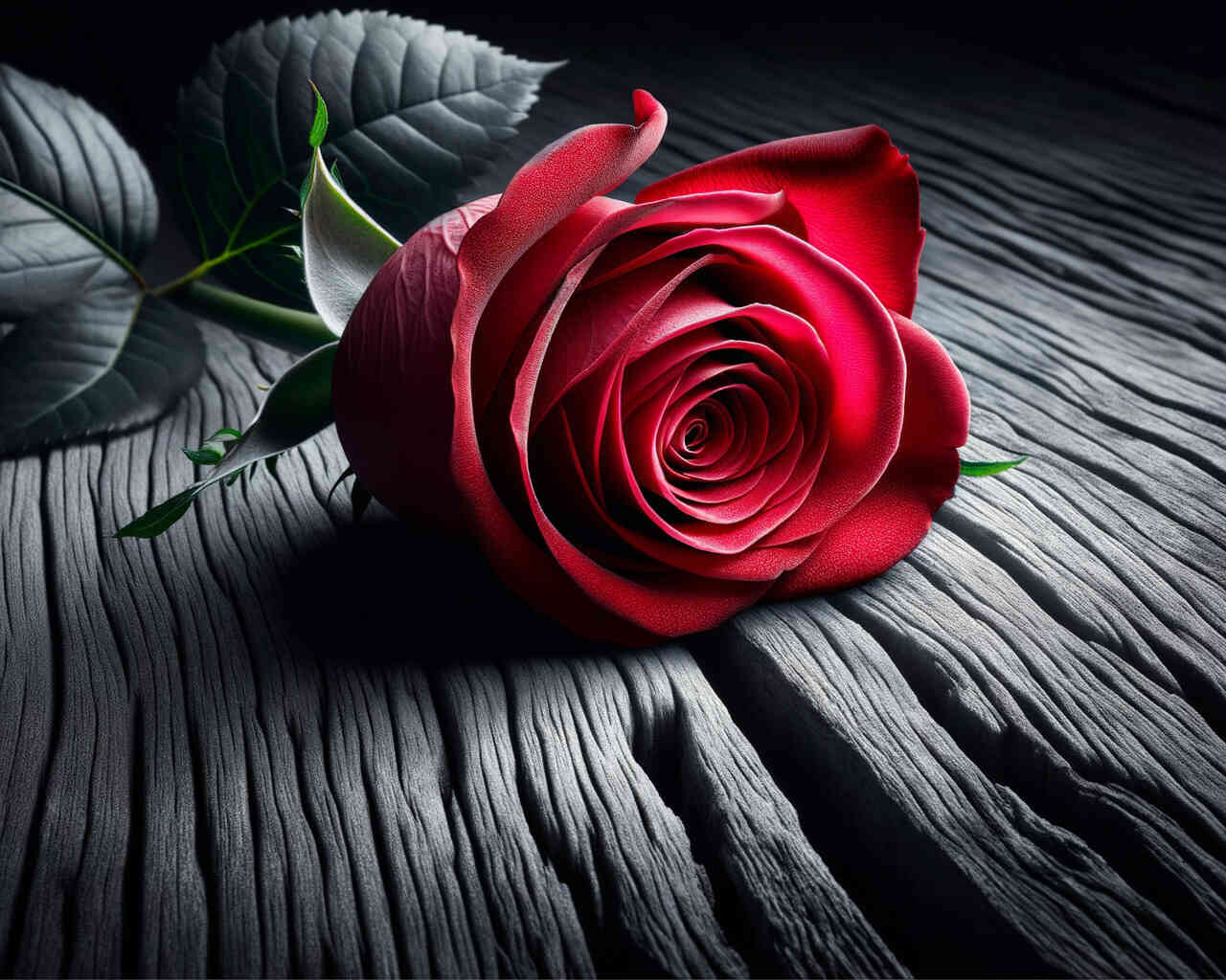 Diamond Painting - Rose auf Holz