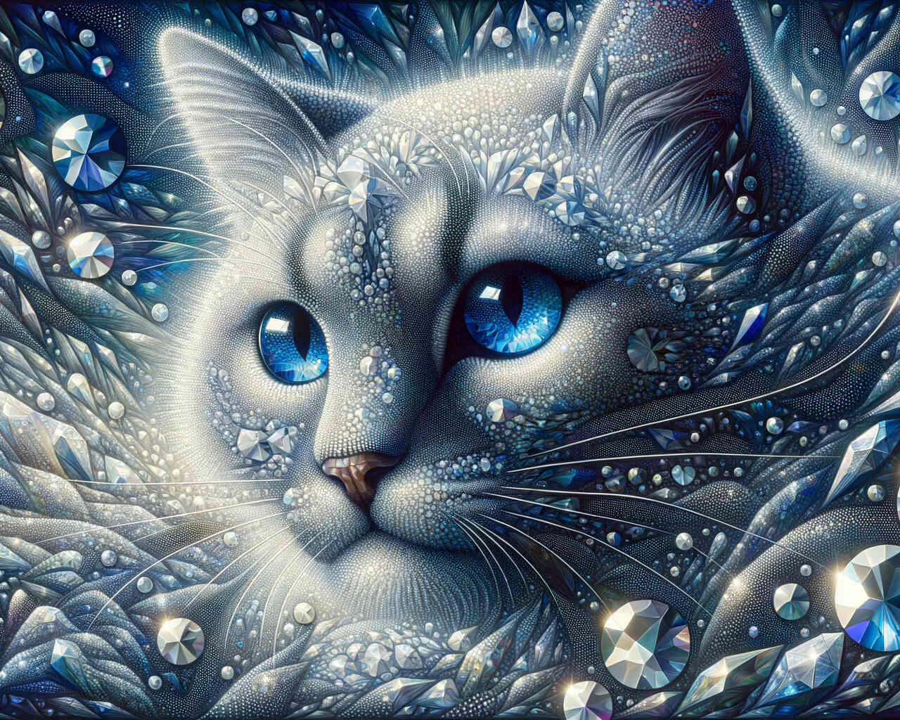 Diamond Painting - Eiskatzenportrait