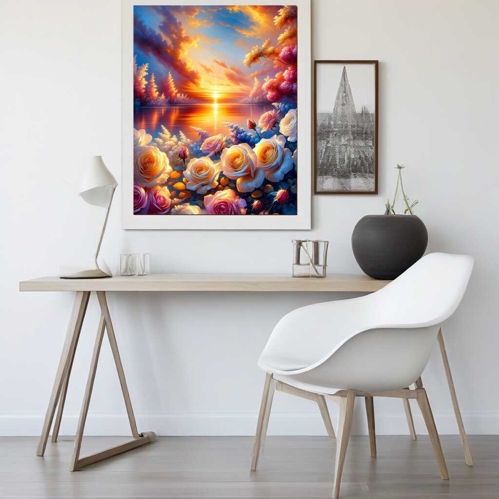 Diamond Painting - Roseninsel Sonnenuntergang