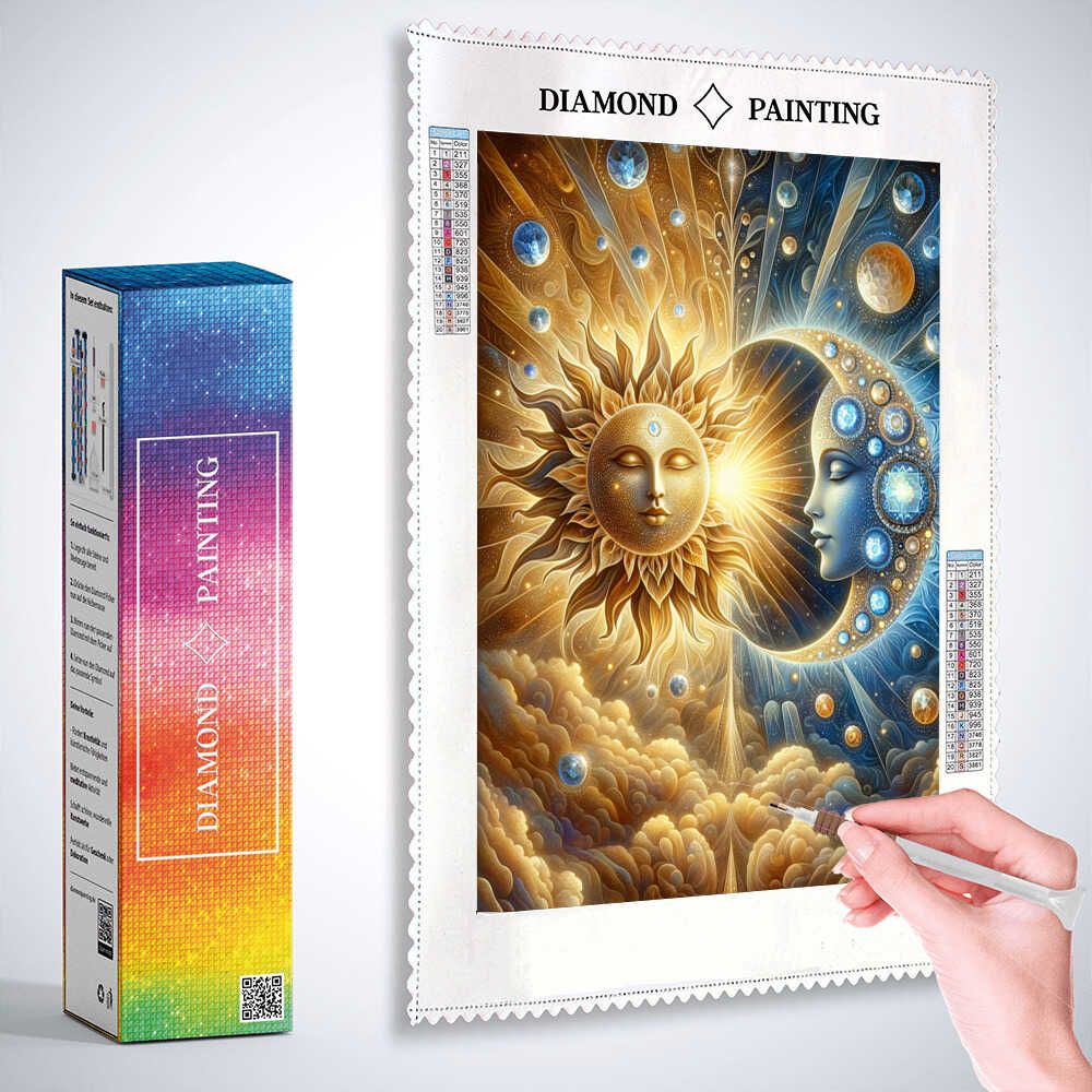 Diamond Painting - Sonnenstern Mond