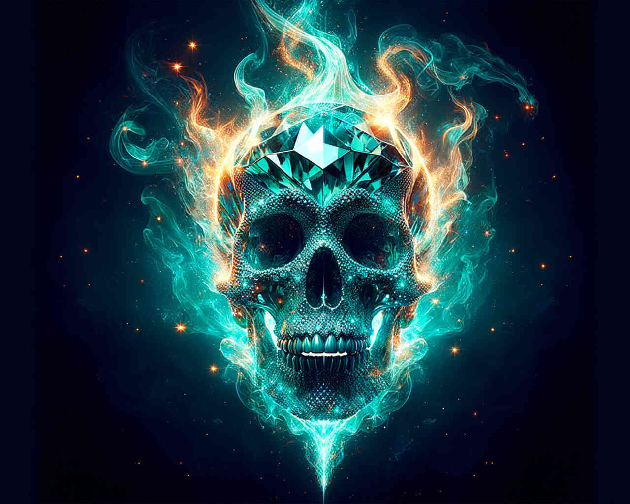 Diamond Painting - Leuchtender Totenkopf