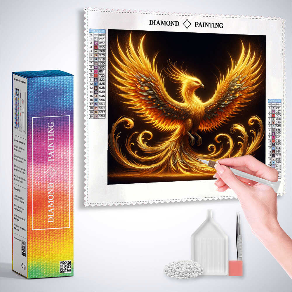 Diamond Painting - Phönix Erwachen, Golden
