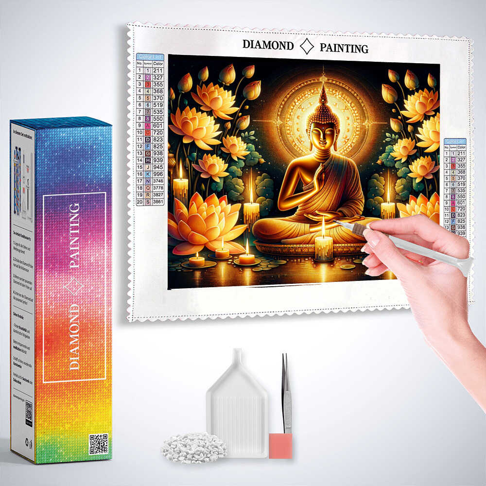 Diamond Painting - Goldener Buddha