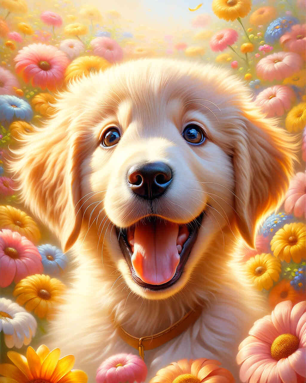 Diamond Painting - Welpe Goldenretriever
