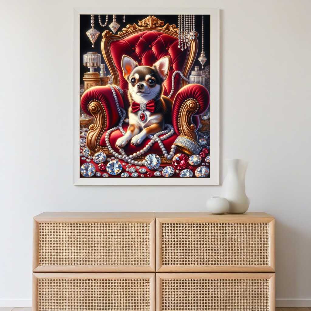 Diamond Painting - Chihuahua Thron