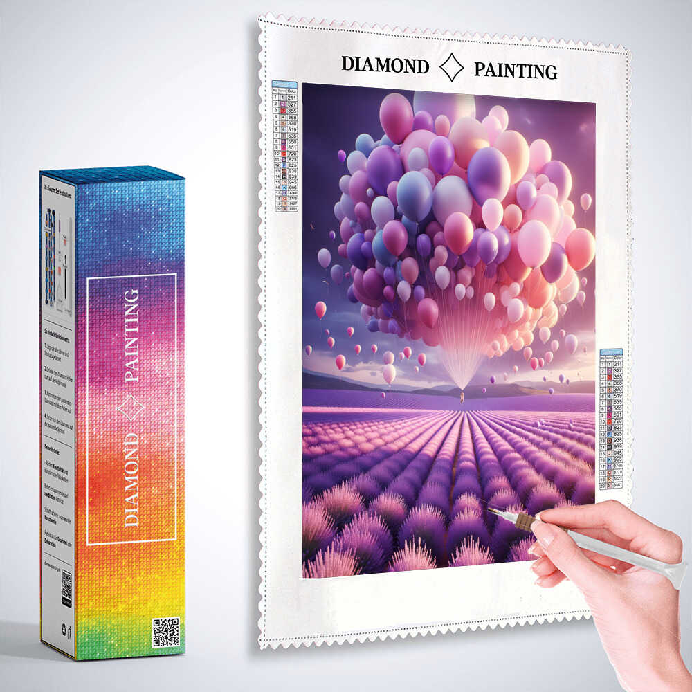 Diamond Painting - Luftballons Lavendelfeld