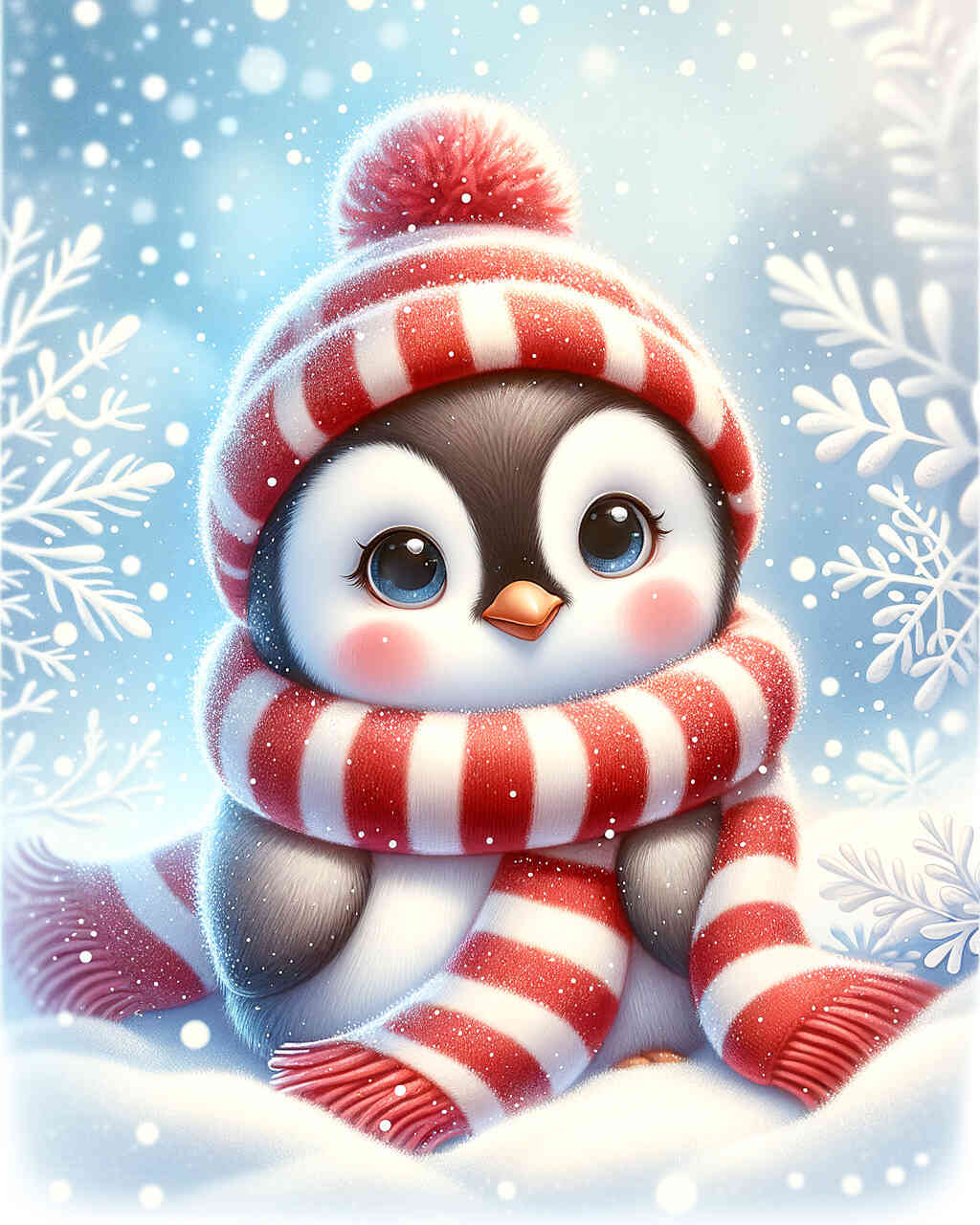 Diamond Painting - Pinguin mit Schal