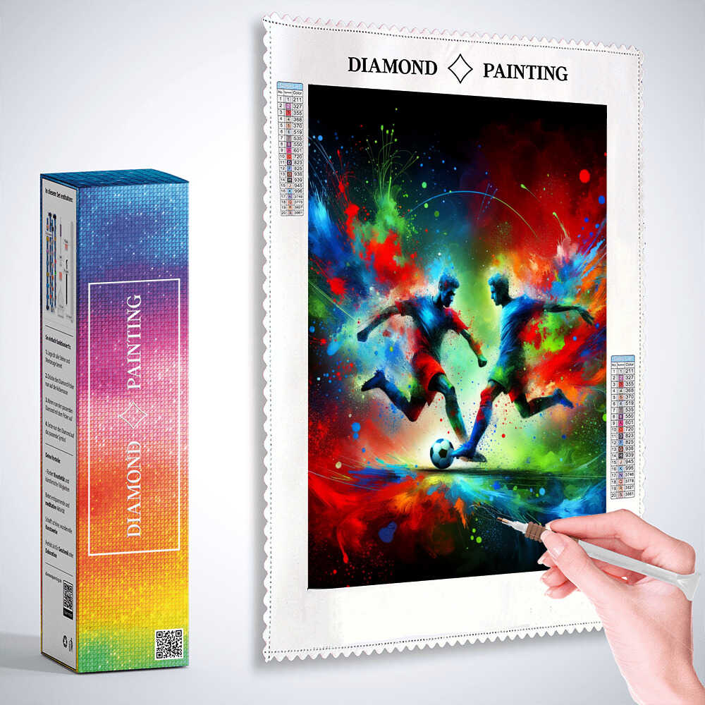 Diamond Painting - Fussball, splash