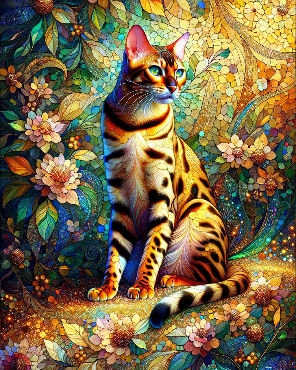 Diamond Painting - Katzenmosaik, Bengalkatze