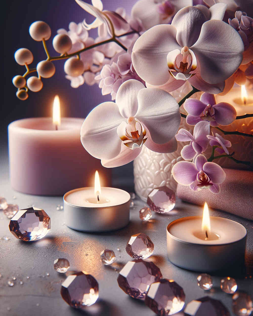 Diamond Painting - Orchidee Teelichter