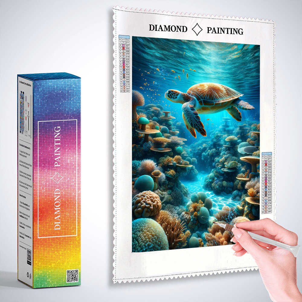 Diamond Painting - Schildkröte Korallenriff