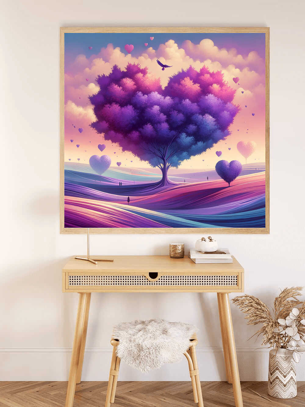 Diamond Painting - Herzbaum Lila