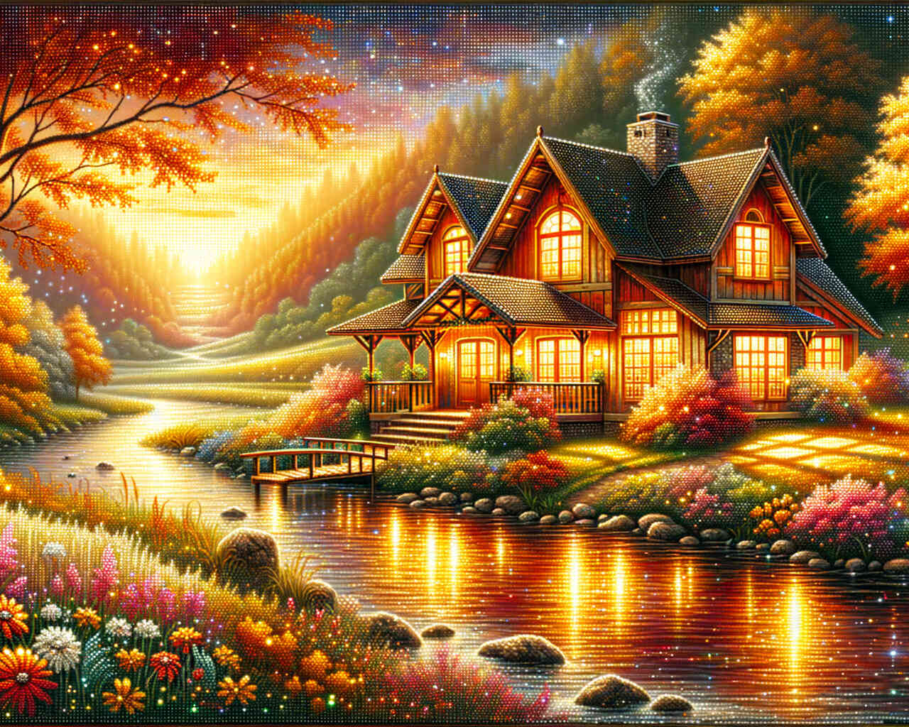 Diamond Painting - Haus in den Wiesen