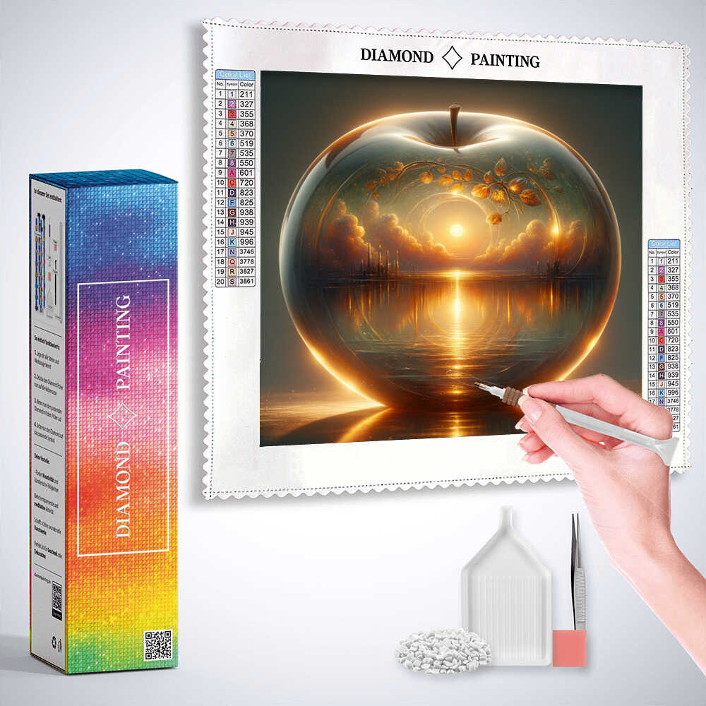 Diamond Painting - Glas Apfel Abendstimmung