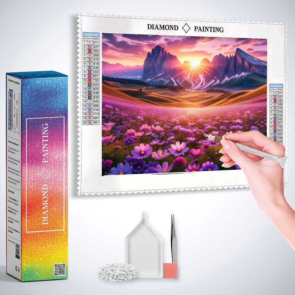Diamond Painting - Blumenwiese der Berge