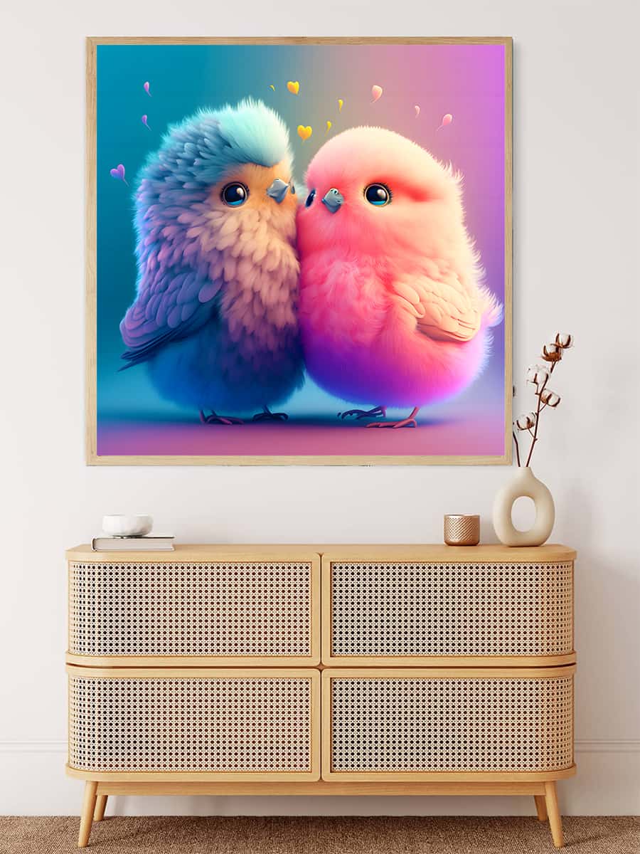 AB Diamond Painting - Vogelliebe zu zweit - gedruckt in Ultra-HD - AB Diamond, Neu eingetroffen, Quadratisch, Tiere, Vogel
