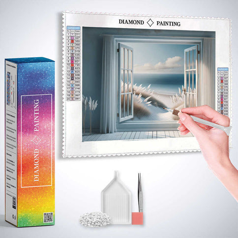 Diamond Painting - Blick aus Fenster, Düne